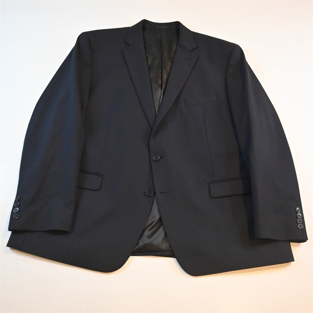 Chaps Ralph Lauren 50R Navy Blue Check Mens Blazer Suit Jacket Sport Coat